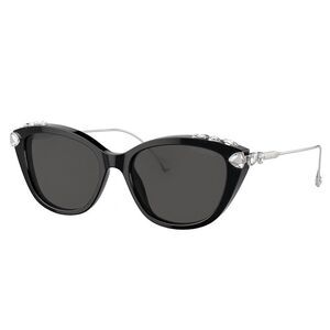 Swarovski SK 6010 103887 Black Plastic Cat-Eye Sunglasses Grey Lens